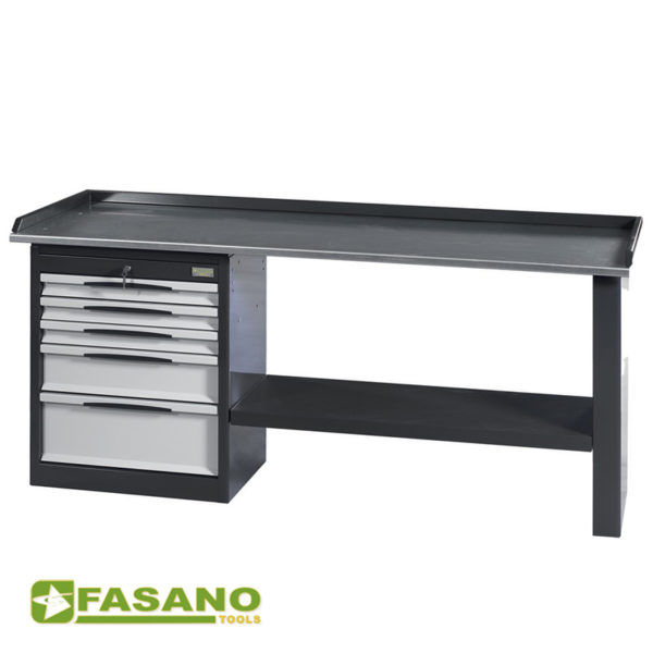 FG 131_B2 new Πάγκος εργασίας 2m 5 συρτάρια FASANO