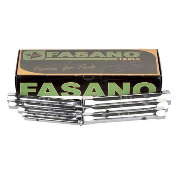 !FG 614B-S8 Σετ κλειδιά σωληνωτά διπλά μετρικά Slimline