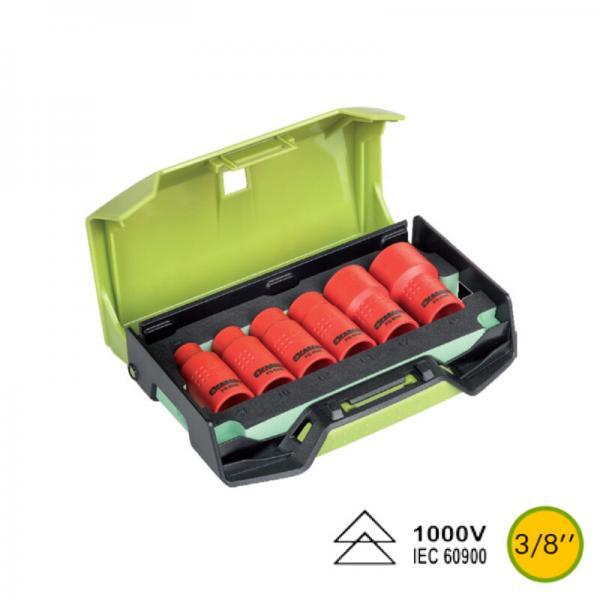 !FG 624E-S6 Σετ καρυδάκια μονωμένα σε κασετίνα 3/8"