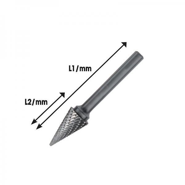 !FG 80MD-EC6 Ράσπες δραπάνου σκληρών μετάλλων κωνικές HM4