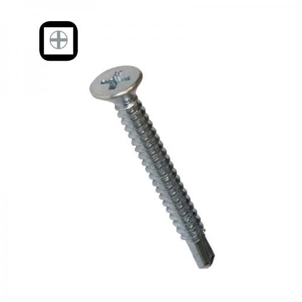 !36.0361593 Τρυπανόβιδες σταυρού φρεζάτη γαλβανιζέ DIN7504