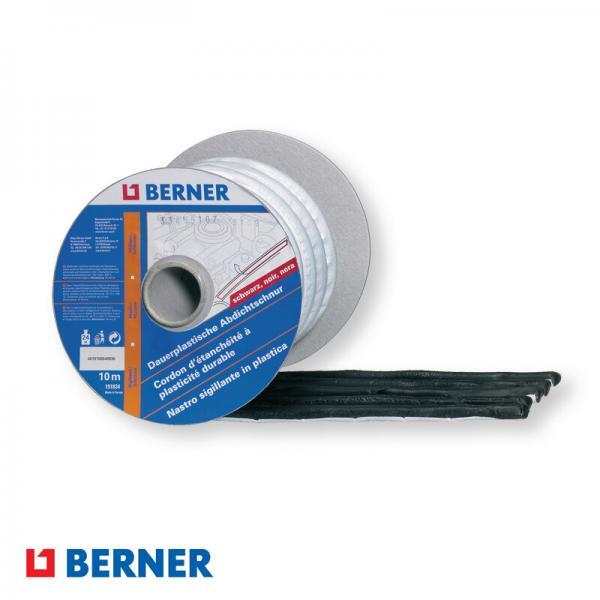151834 Τσίχλα κορδόνι μαύρη στρογγυλή 10m BERNER