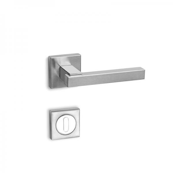 06-5021 Πόμολο ροζέτα τετράγωνο Νº280 νίκελ ματ