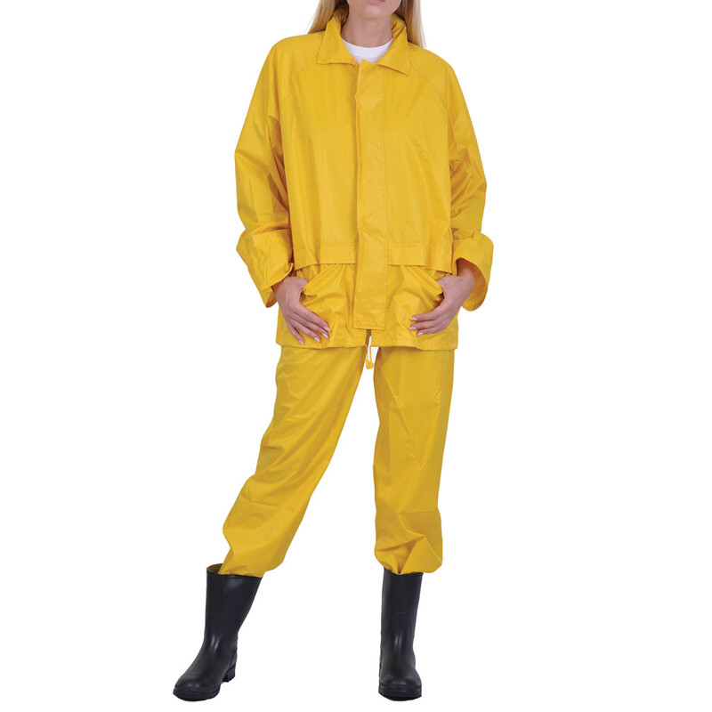 Στολή αδιάβροχη με κουκούλα κίτρινη POLYAMIDE