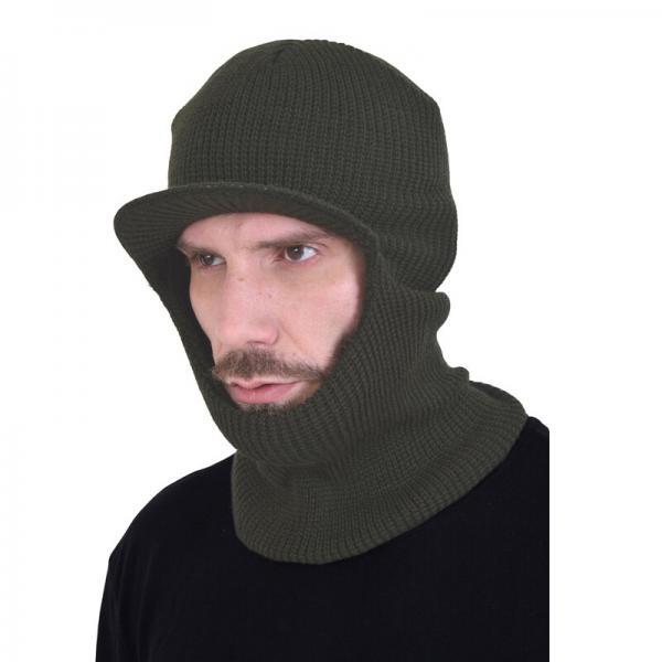 5930-009 Σκούφος μάλλινος με γείσο χακί