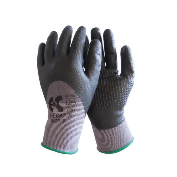 8150-126 Γάντια νιτριλίου με κόκκους μαύρα NBR