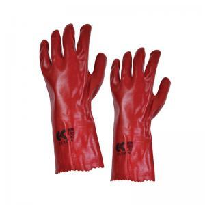 Γάντια PVC εσωτερική βαμβακερή επένδυση κόκκινα