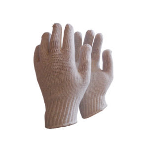 Γάντια πλεκτά λευκά πλεκτή μανσέτα ERGO